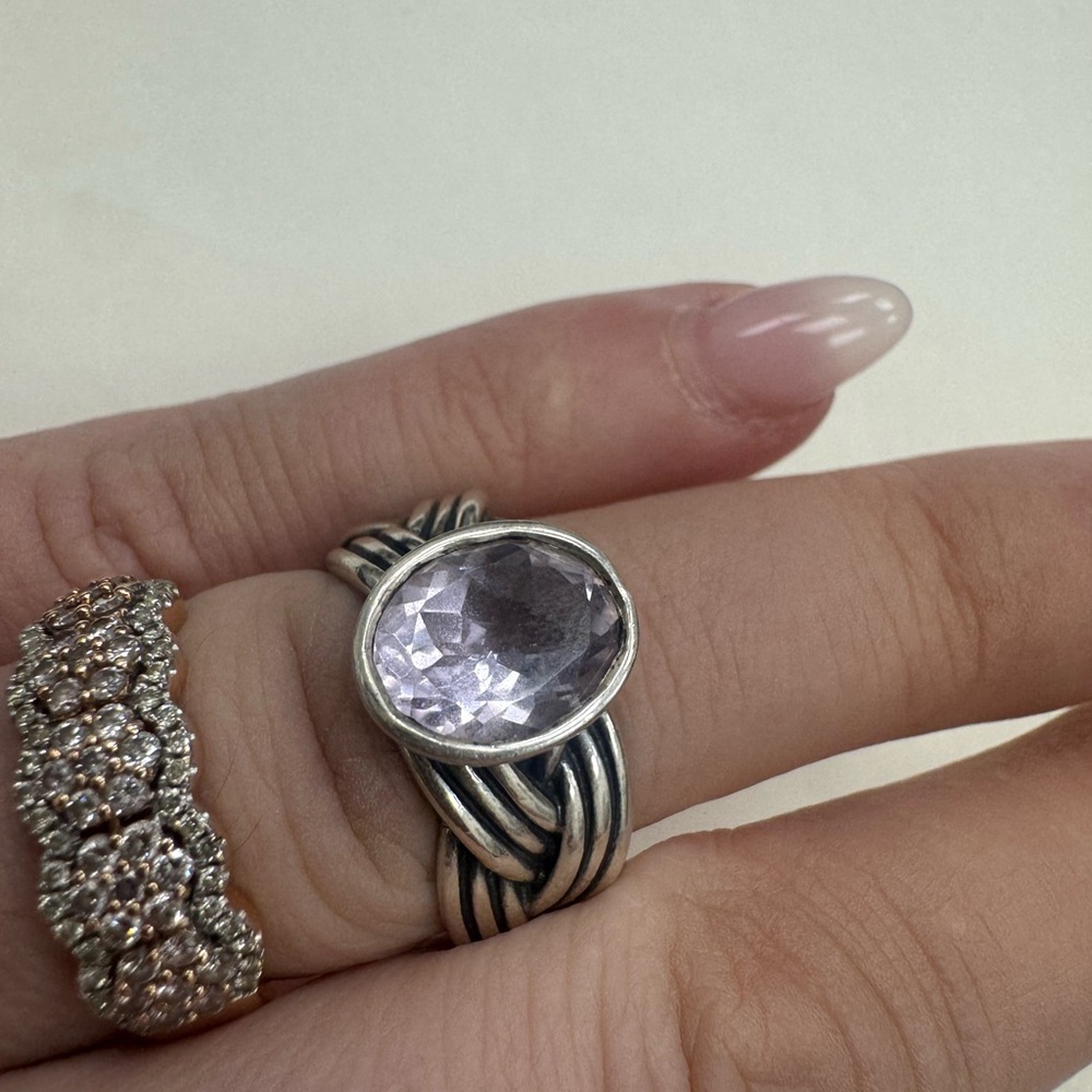 PANDORA RARE Retired Sterling Silver ALE Braided Amethyst Ring Size 7 9.5g - Picture 2 of 16